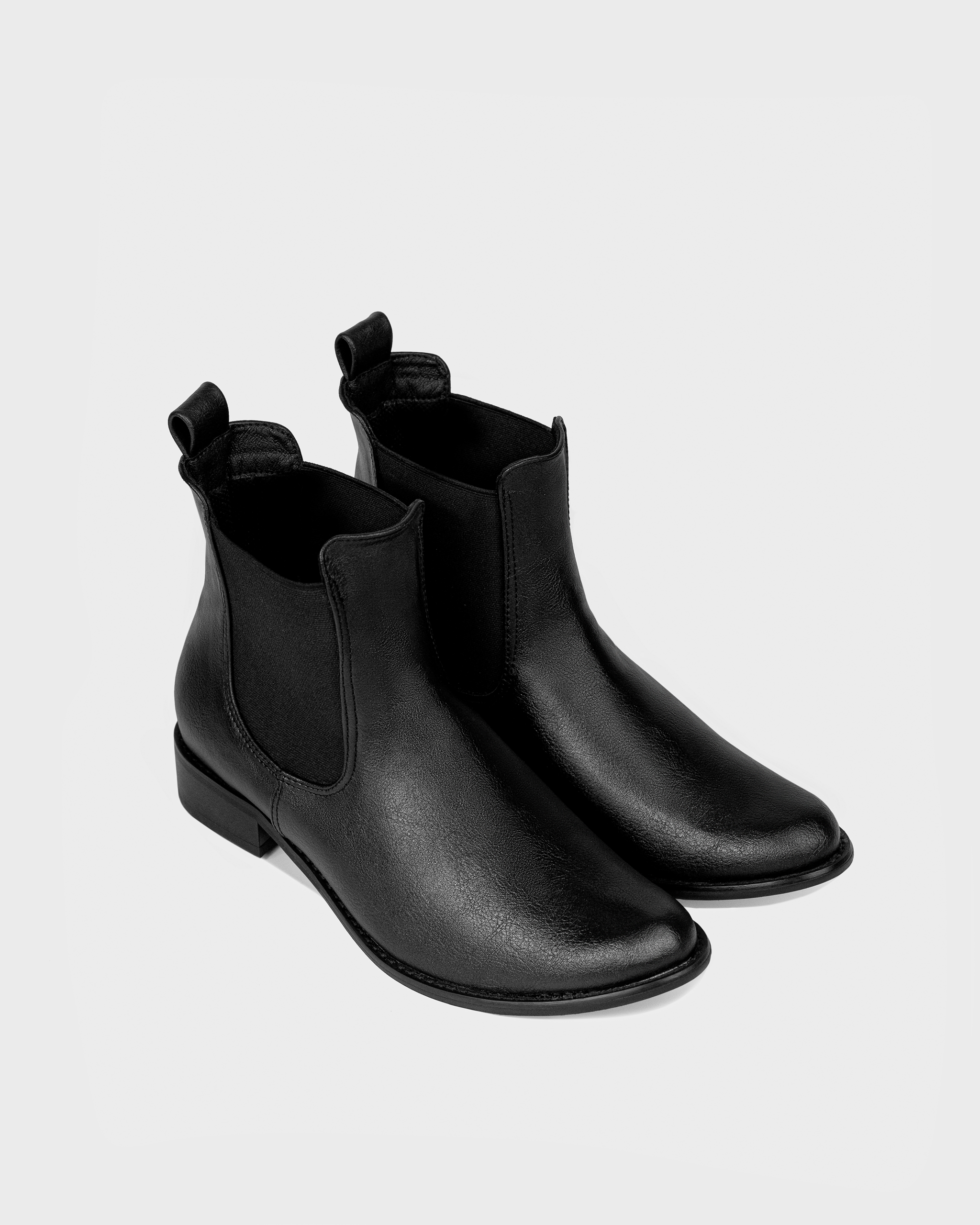 Pinatex® Vegan Leather Ankle Boots Black