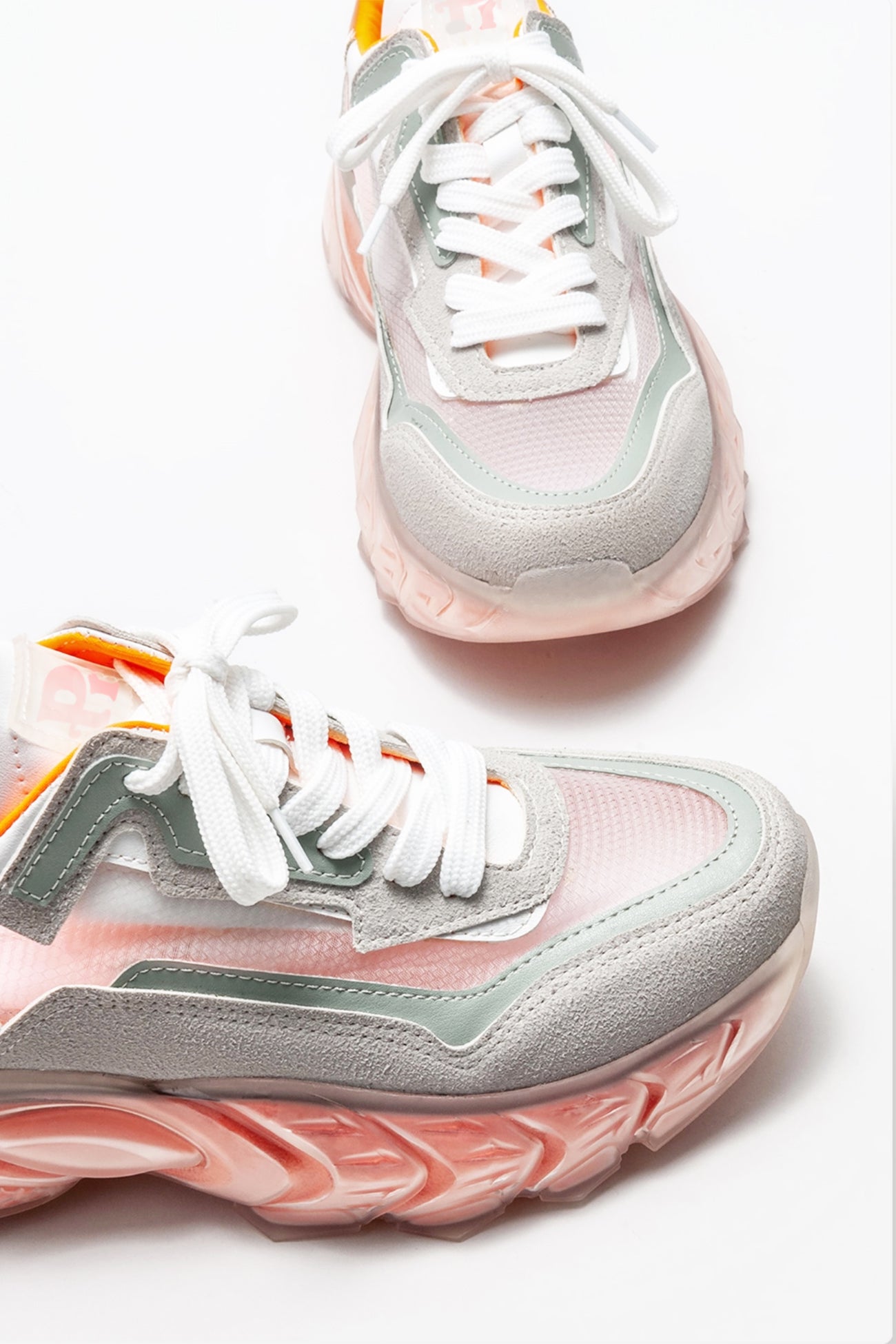 Prologue Shoes The Hybrid Orange Gray Vegan Comfort Sneakers
